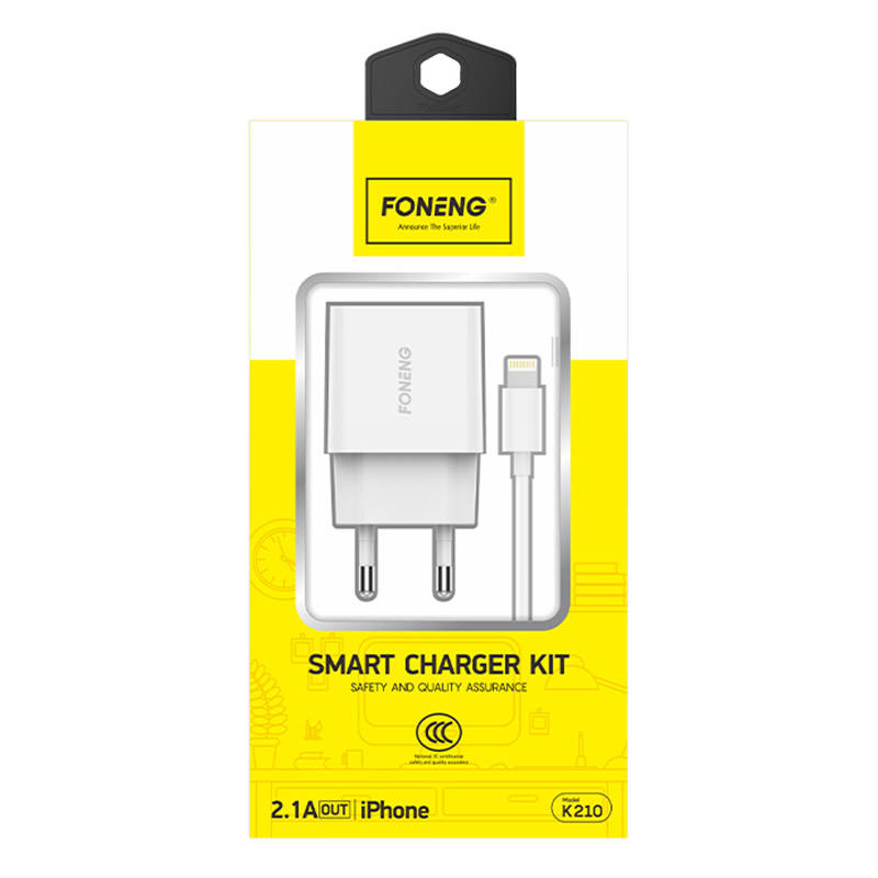 Charger Foneng 1x USB K210 + USB Lightning cable