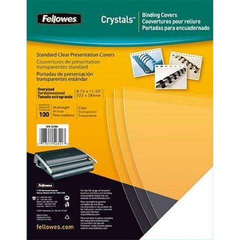 Κάλυμμα βιβλίων Fellowes Crystals Διαφανές PVC A4 (100 Μονάδες)