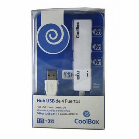 Hub USB 3 Θύρες CoolBox COO-H413 Λευκό