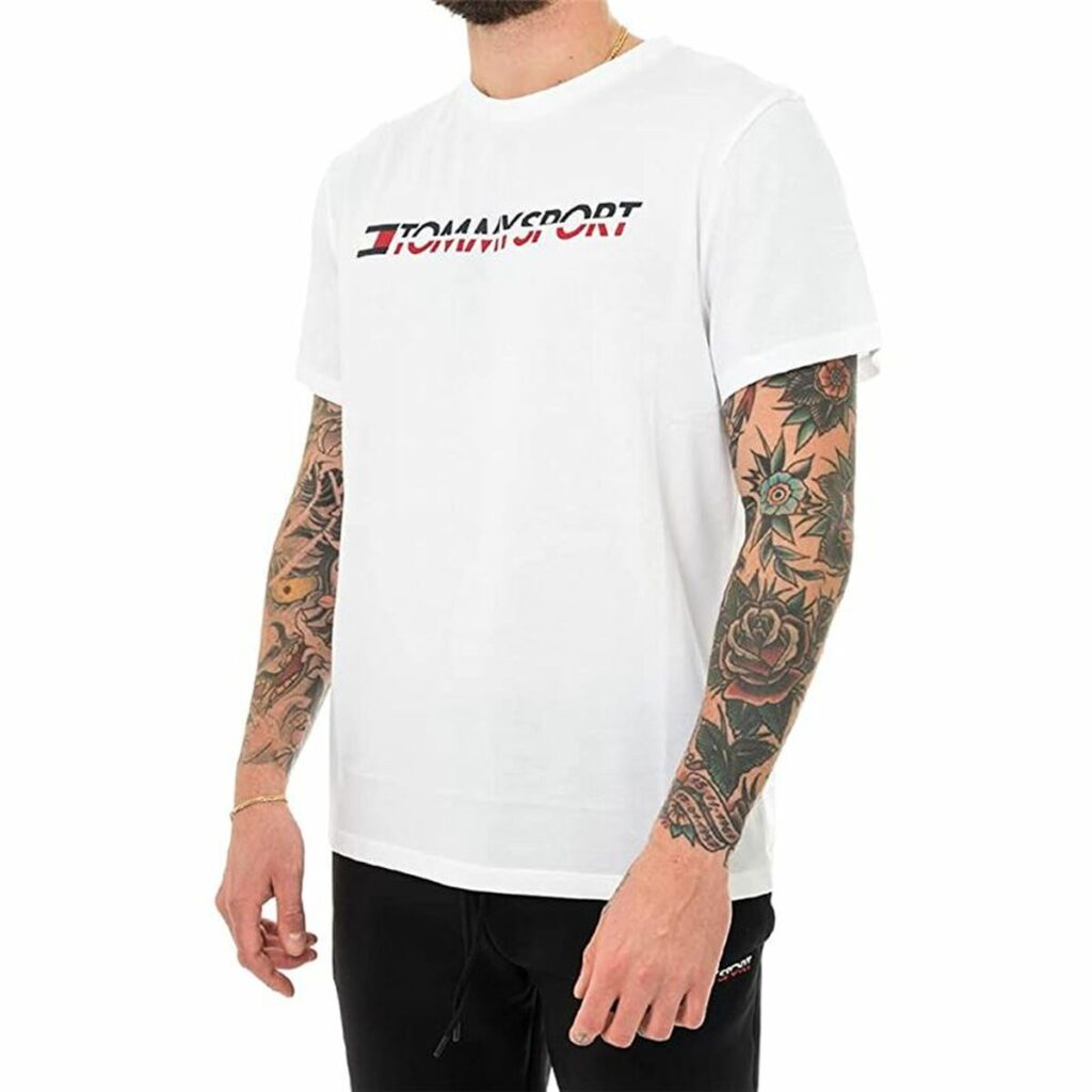 Ανδρική Μπλούζα με Κοντό Μανίκι Tommy Hilfiger Logo Chest Λευκό