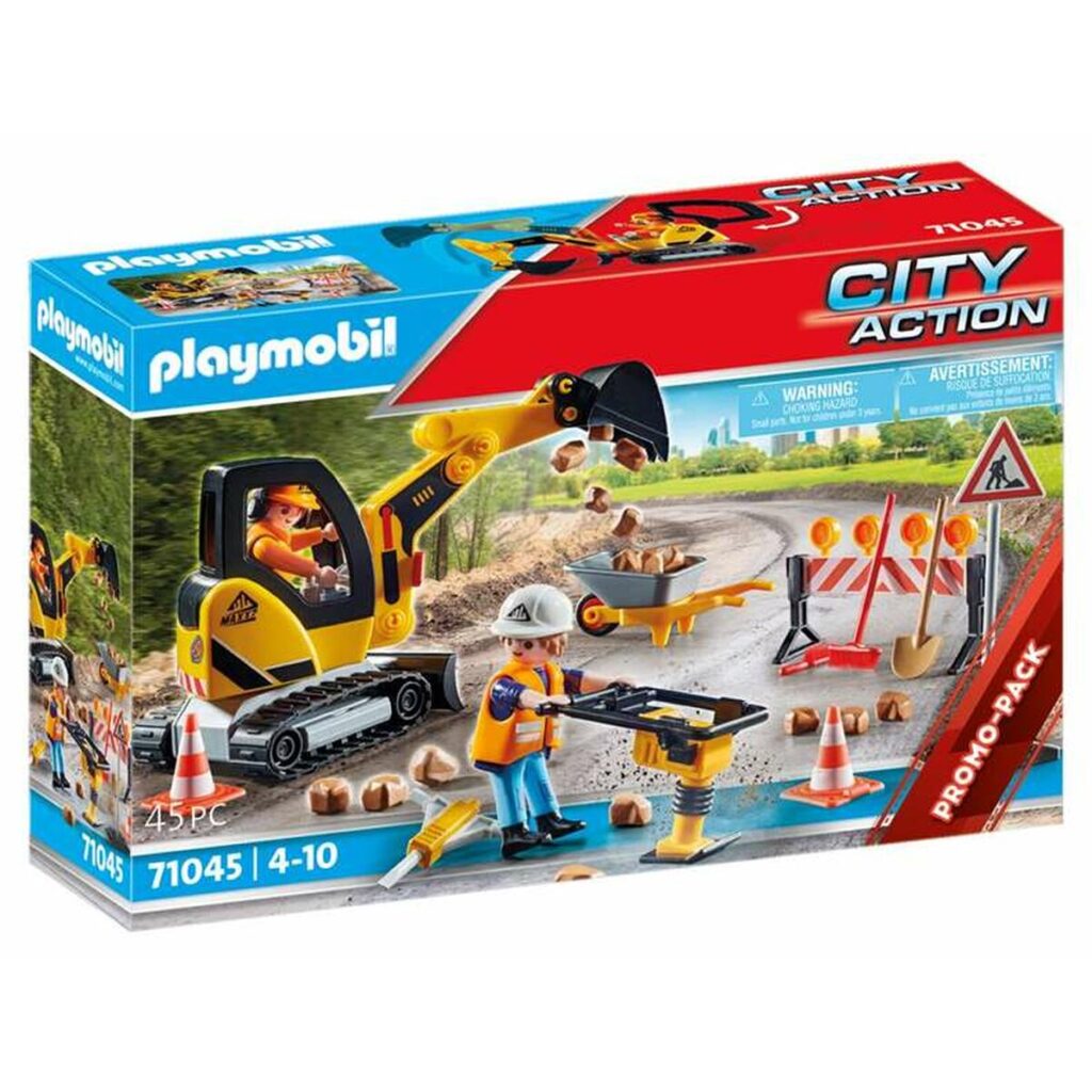 Playset Playmobil City Action Road Construction 45 Τεμάχια 71045