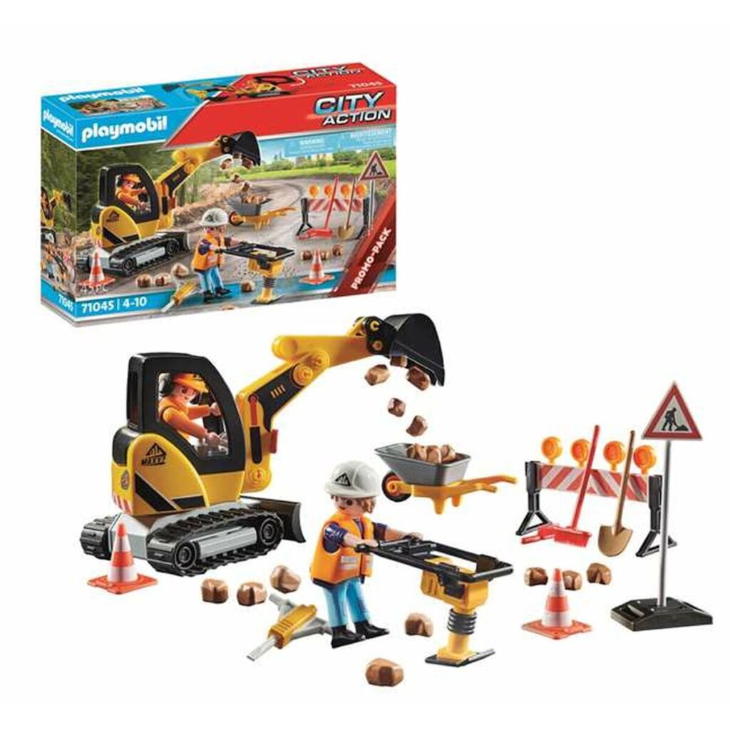 Playset Playmobil City Action Road Construction 45 Τεμάχια 71045