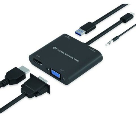 USB Hub Conceptronic 4 σε 1 Μαύρο 20 cm