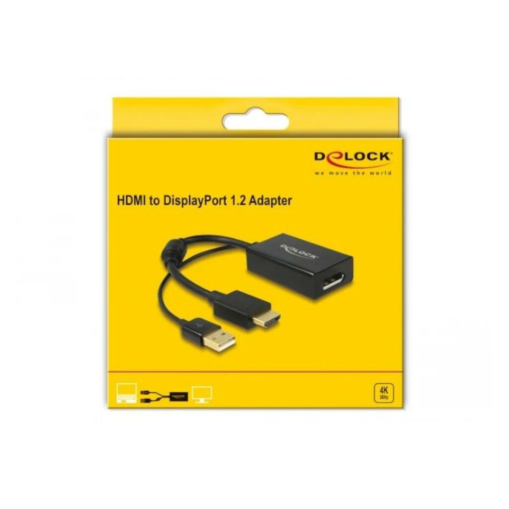 Αντάπτορας HDMI σε DisplayPort DELOCK 62667 Μαύρο 4K Ultra HD
