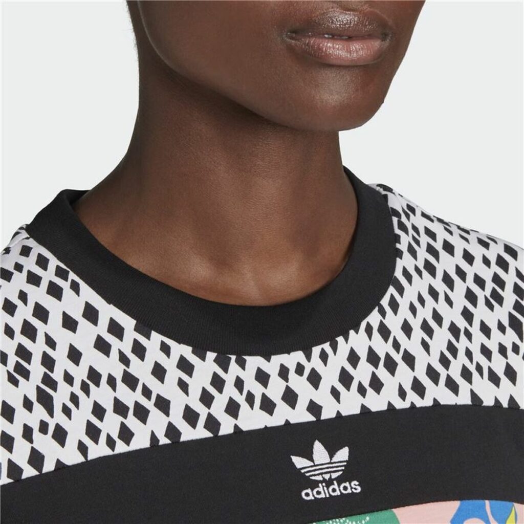 Γυναικεία Μπλούζα με Κοντό Μανίκι Adidas Cropped Μαύρο (42)