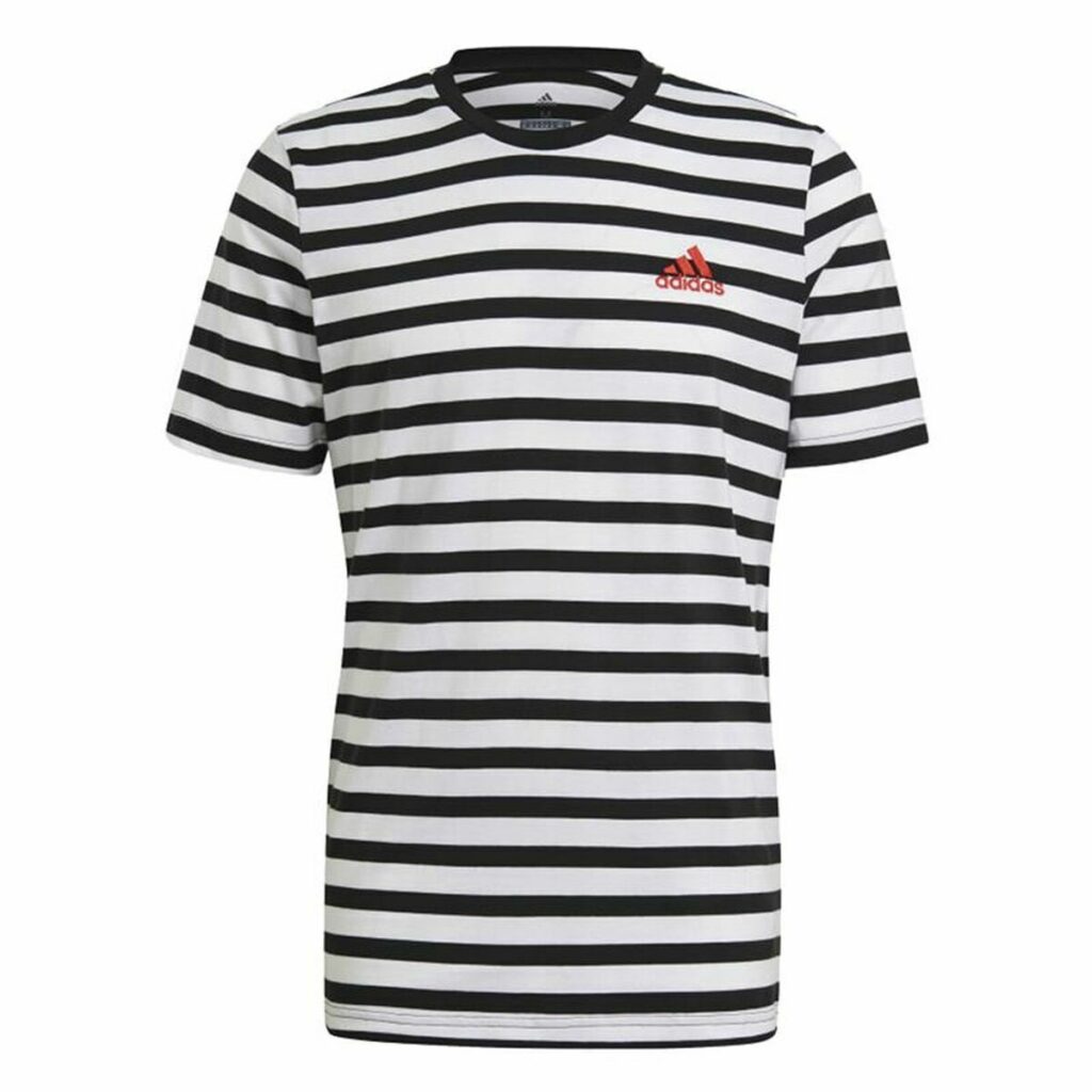 Μπλουζάκι  Essentials Stripey  Adidas Embroidered Logo Μαύρο