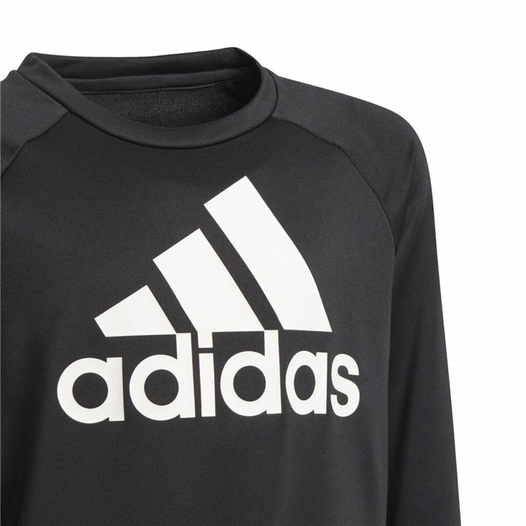 Παιδικό Φούτερ χωρίς Κουκούλα Adidas Designed To Move Big Logo Μαύρο