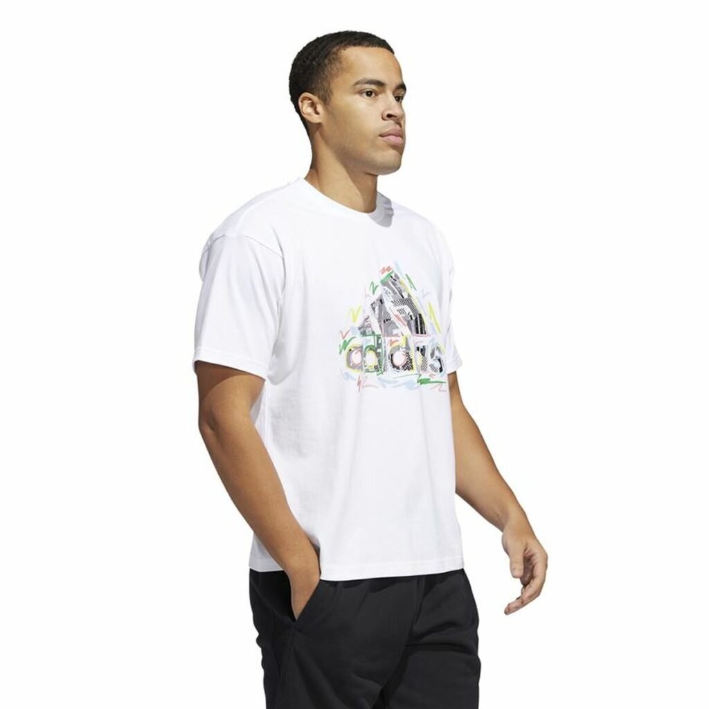 Unisex Μπλούζα με Κοντό Μανίκι Adidas Pride Λευκό