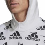 Ανδρικό Φούτερ με Κουκούλα Adidas Essentials Brandlove Λευκό