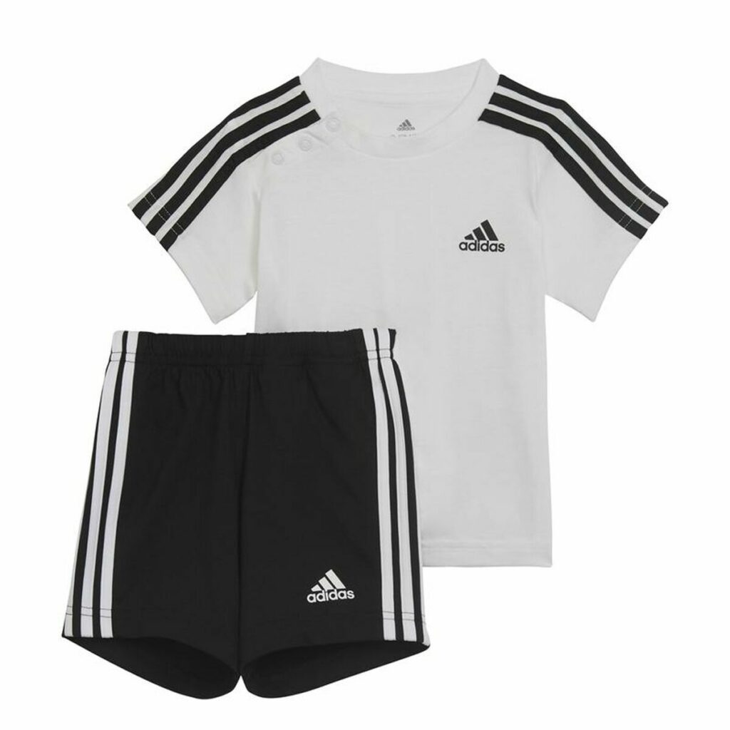 Αθλητικό Σετ για Μωρό Adidas Three Stripes Μαύρο Λευκό