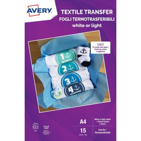 Χαρτί για Εκτύπωση Avery Textile Transfer A4 15 Φύλλα