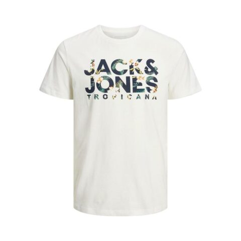 Ανδρική Μπλούζα με Κοντό Μανίκι  JJBECS SHAPE TEE Jack & Jones 12224688 Λευκό