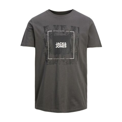 Ανδρική Μπλούζα με Κοντό Μανίκι JJTROPICANA BOX TEE  Jack & Jones 12224165  Γκρι