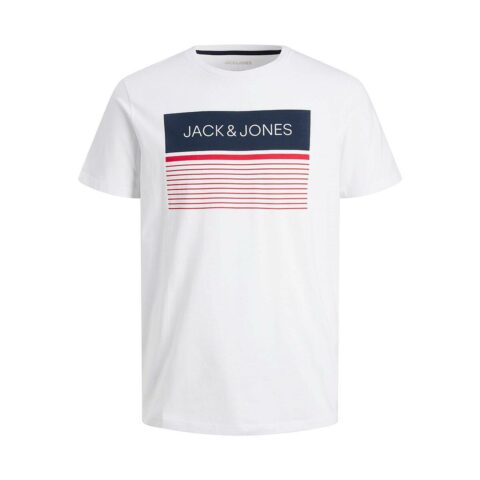 Ανδρική Μπλούζα με Κοντό Μανίκι JJTRAVIS TEE SS CREW Jack & Jones 12221009  Λευκό