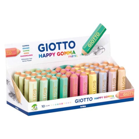 Γόμα Giotto Happy Gomma Πολύχρωμο Κέικ Καουτσούκ 40 Τεμάχια