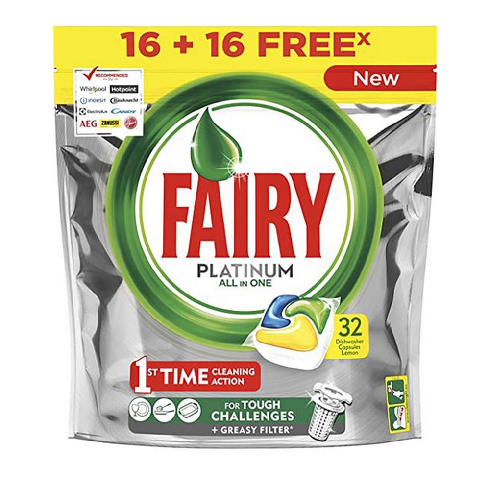 Ταμπλέτες για το Πλυντήριο Πιάτων Fairy All in 1 Platinum Δροσερό (24 Μονάδες)