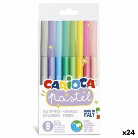 Σετ Μαρκαδόροι Carioca Pastel Πολύχρωμο (24 Μονάδες)