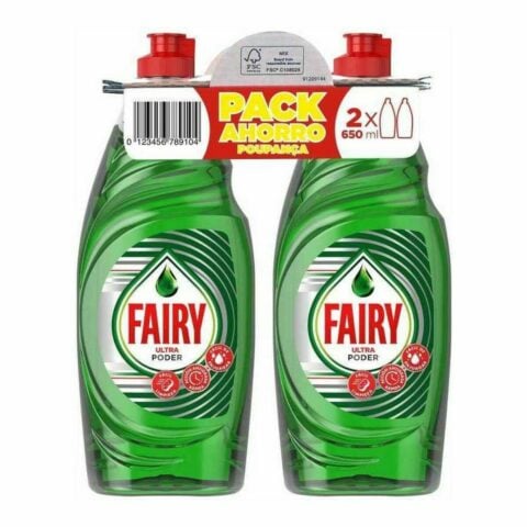 τζελ πλυντήριο πιάτων Fairy Fairy Ultra Poder Lavavajillas Concentrado Lote 650 ml (2 x 650 ml)