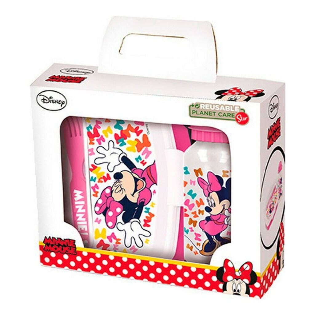 Παιδικό Σετ Σκεύη Minnie Mouse Lucky Πλαστική ύλη Ροζ Παιδικά (21 x 18 x 7 cm) (4 Τεμάχια)