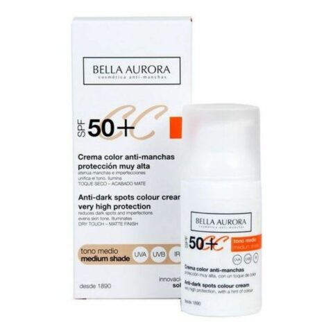 Διορθωτής Λεκέδων CC Cream Bella Aurora Μεσαίος Τόνος Spf 50 (30 ml)
