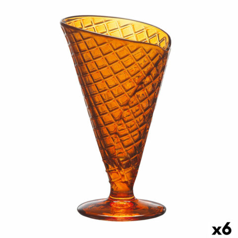 Ποτήρι για παγωτό και smoothies Gelato Πορτοκαλί Γυαλί 210 ml (x6)