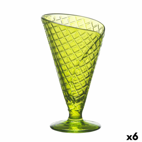 Ποτήρι για παγωτό και smoothies Gelato Πράσινο Γυαλί 210 ml (x6)