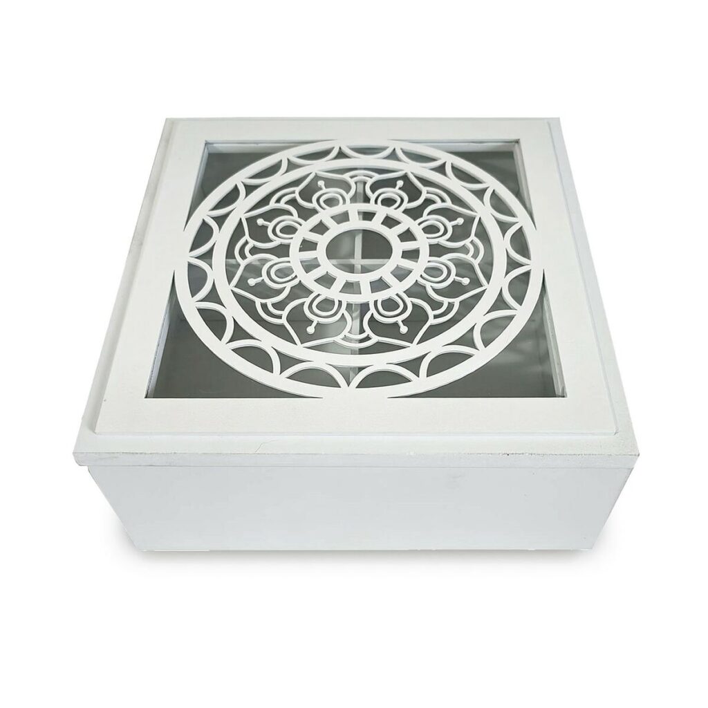 Διακοσμητικό κουτί Versa Mandala Ξύλο MDF 20 x 8 x 20 cm