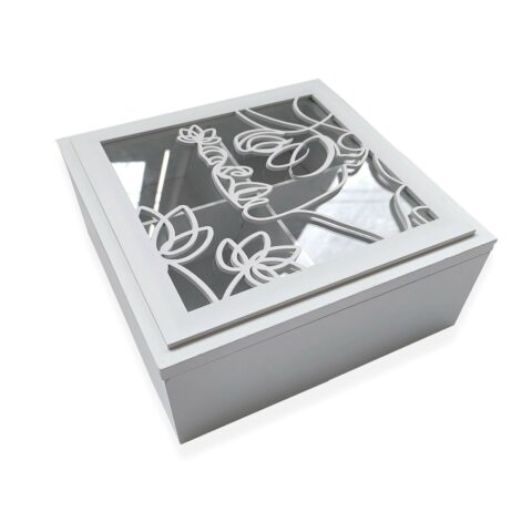 Διακοσμητικό κουτί Versa Ξύλο MDF 20 x 8 x 20 cm