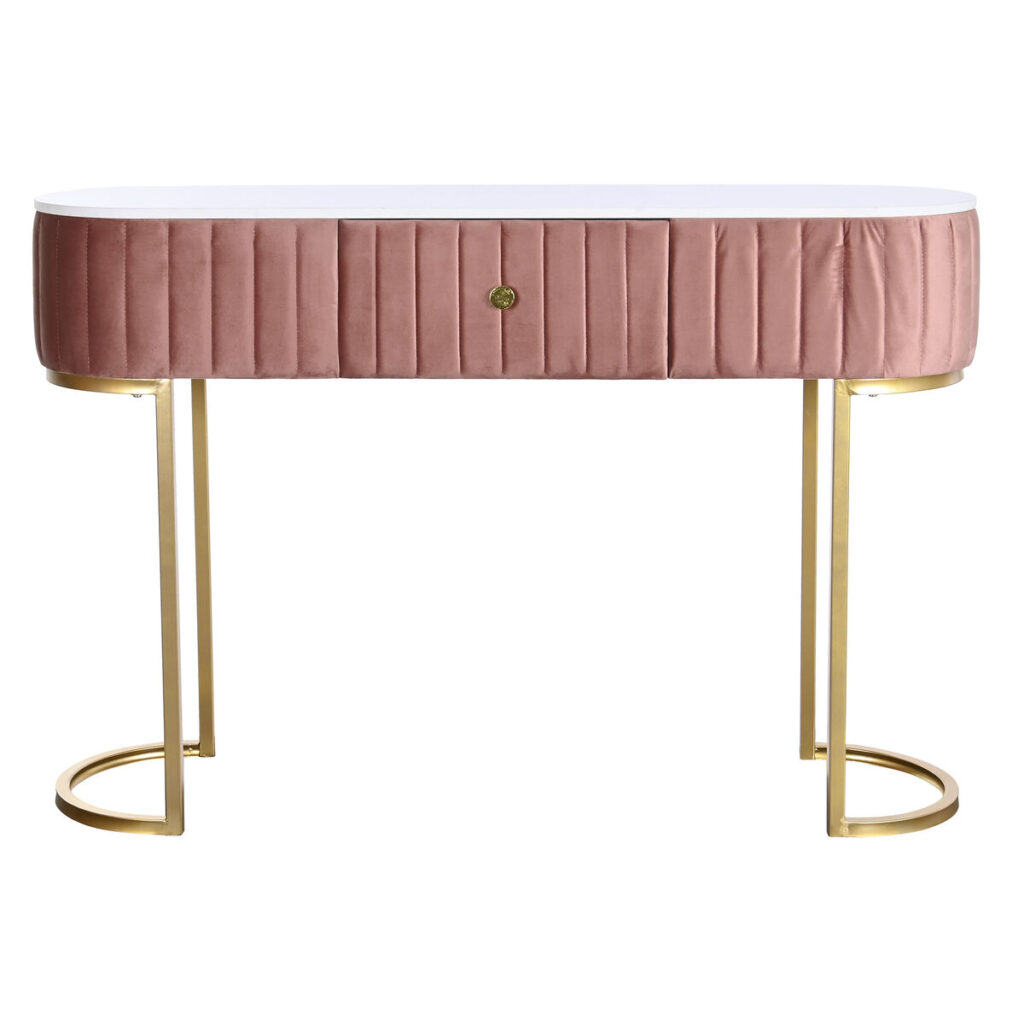 Κονσόλα DKD Home Decor Ροζ Χρυσό Μέταλλο Μάρμαρο 120 x 35 x 80 cm