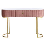 Κονσόλα DKD Home Decor Ροζ Χρυσό Μέταλλο Μάρμαρο 120 x 35 x 80 cm