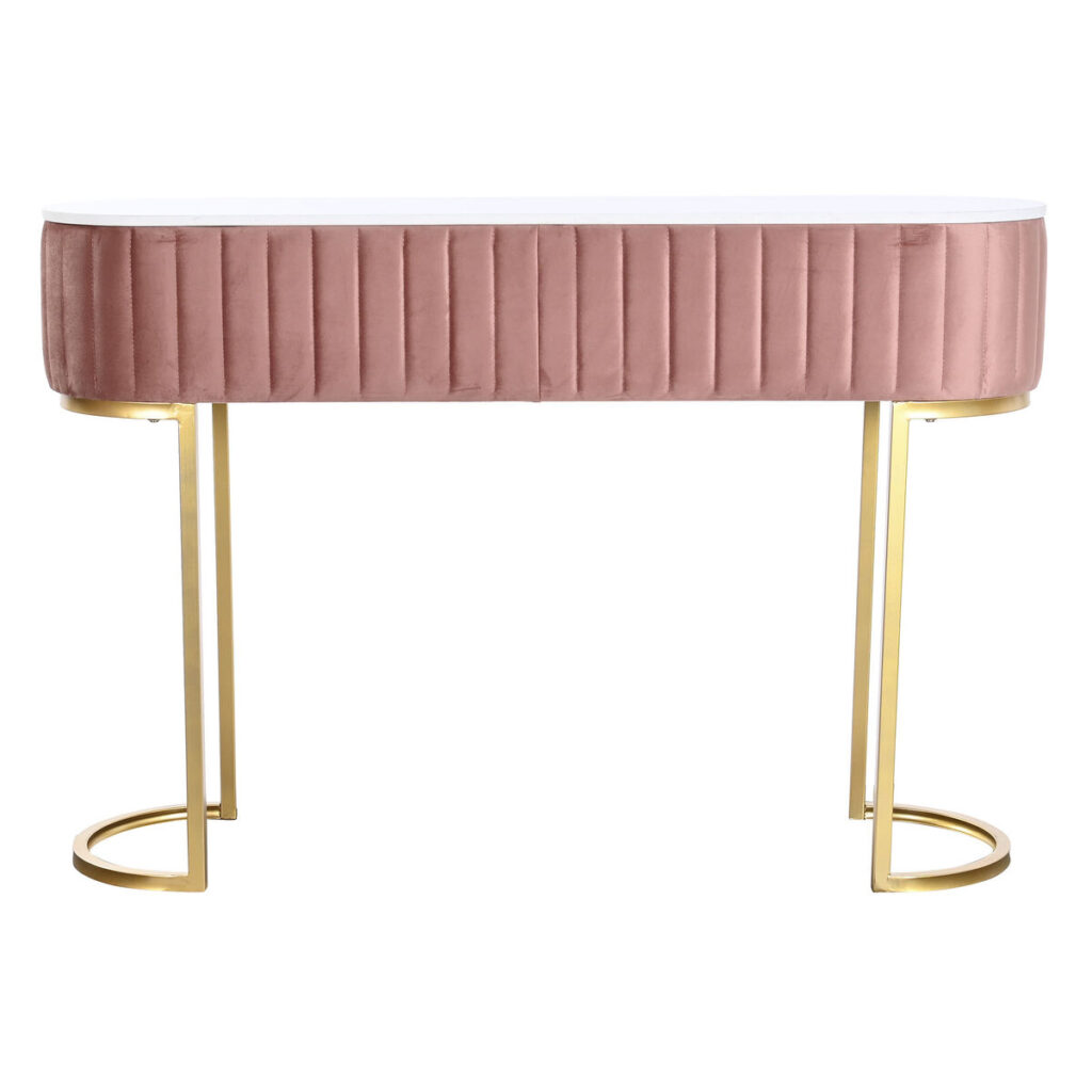 Κονσόλα DKD Home Decor Ροζ Χρυσό Μέταλλο Μάρμαρο 120 x 35 x 80 cm