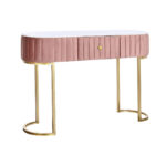 Κονσόλα DKD Home Decor Ροζ Χρυσό Μέταλλο Μάρμαρο 120 x 35 x 80 cm