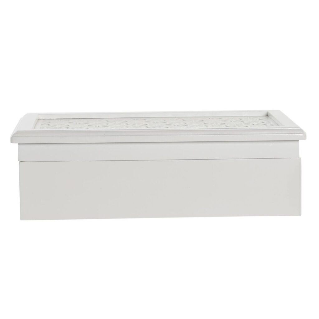 Κουτί για Ρολόγια DKD Home Decor 29 x 20 x 9 cm Κρυστάλλινο Λευκό Ελεφαντόδοντο Ξύλο MDF