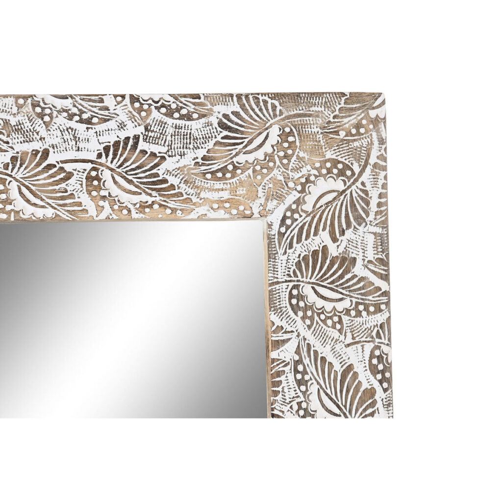 Τοίχο καθρέφτη DKD Home Decor 44 x 3 x 150 cm Κρυστάλλινο Καφέ Λευκό Ξύλο από Μάνγκο Ινδός Ξύλο MDF Μαρινάτος