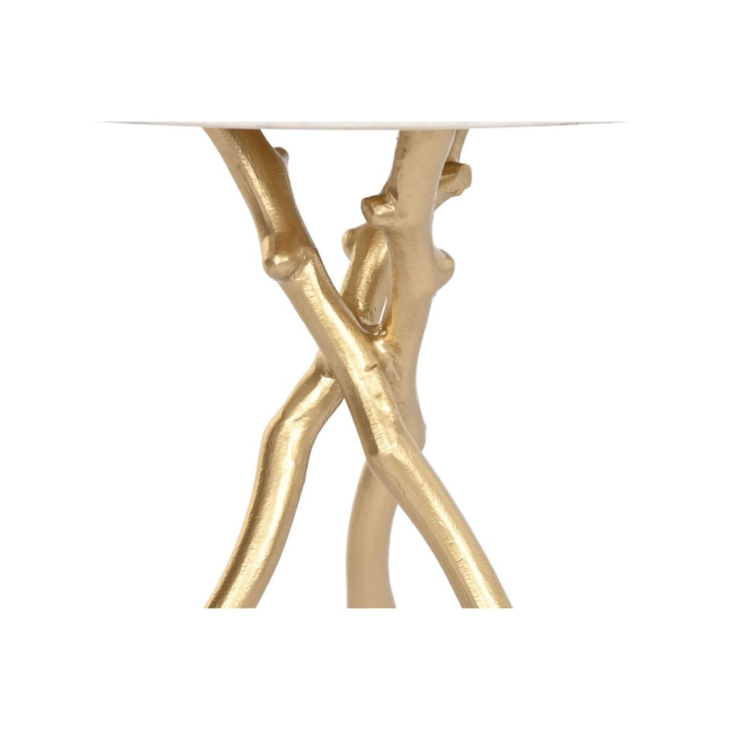 Βοηθητικό Τραπέζι DKD Home Decor Χρυσό Λευκό Μάρμαρο Σίδερο 45 x 45 x 50 cm
