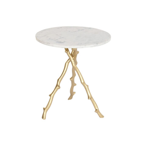 Βοηθητικό Τραπέζι DKD Home Decor Χρυσό Λευκό Μάρμαρο Σίδερο 45 x 45 x 50 cm