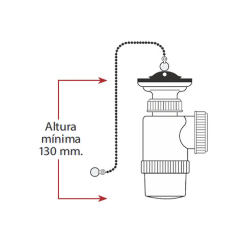 Washbasin Siphon Mirtak v70 Πλαστική ύλη PVC