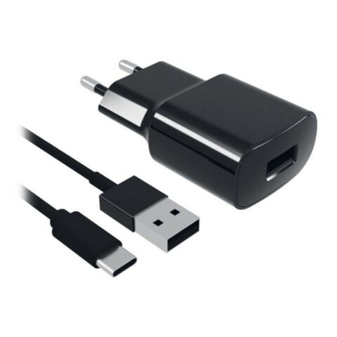 Φορτιστής Τοίχου + Καλώδιο USB C Contact 8427542980744 2A Μαύρο