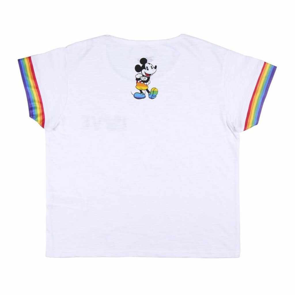 Γυναικεία Μπλούζα με Κοντό Μανίκι Disney Love Pride Λευκό