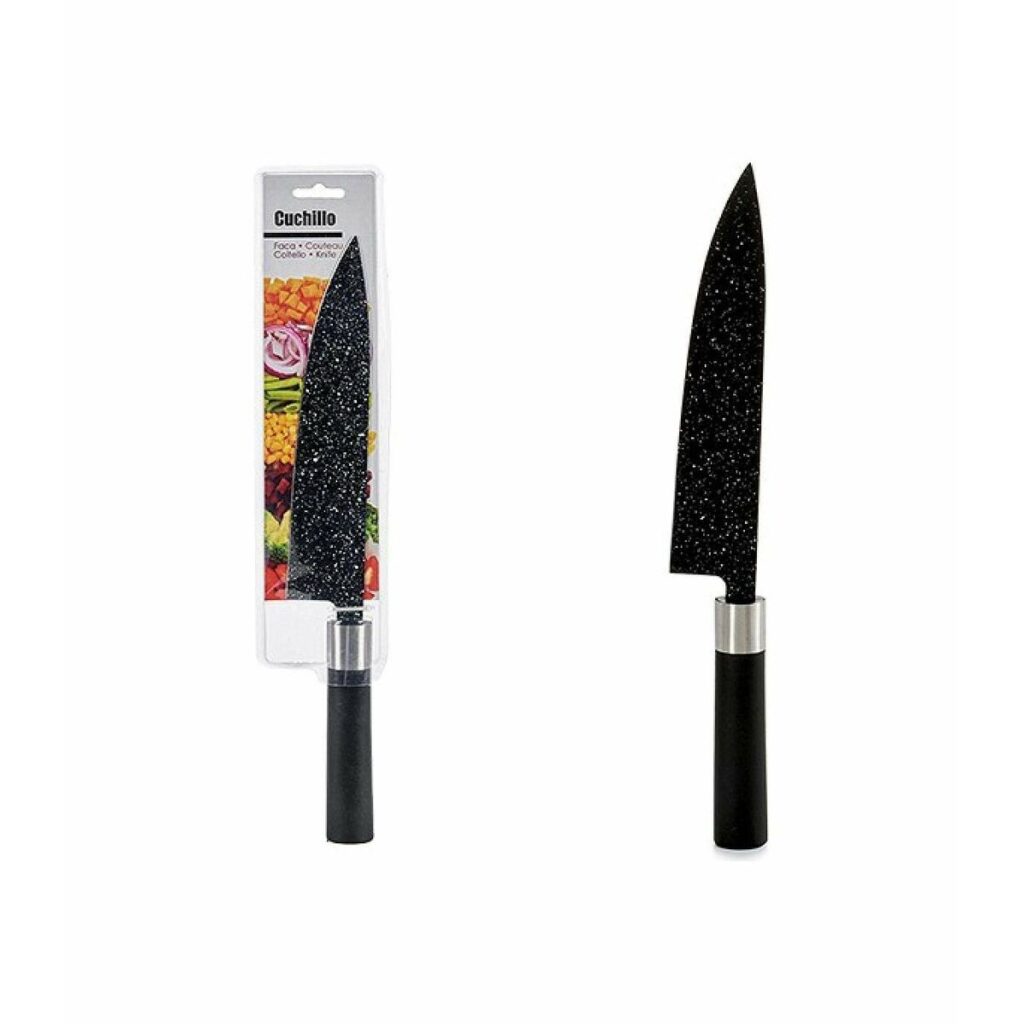 Μαχαίρι Κουζίνας Μαύρο Ανοξείδωτο ατσάλι Σκληρό πλαστικό