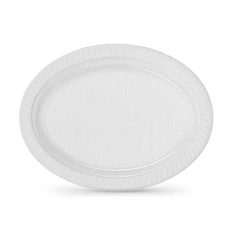 Σετ επαναχρησιμοποιήσιμων πιάτων Algon Λευκό 27 x 21 cm Πλαστική ύλη Οβάλ x6