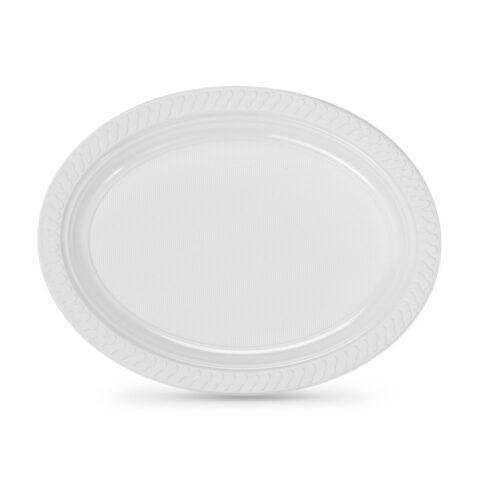 Σετ επαναχρησιμοποιήσιμων πιάτων Algon Λευκό Πλαστική ύλη 30 x 23 cm Οβάλ 3 Μονάδες