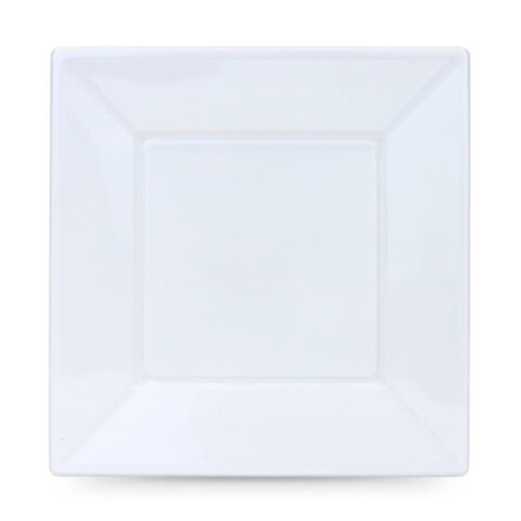 Σετ επαναχρησιμοποιήσιμων πιάτων Algon Τετράγωνο Λευκό Πλαστική ύλη 23 cm 5 Μονάδες