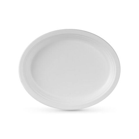 Σετ πιάτων Algon Λευκό Ζαχαροκάλαμο Αναλώσιμα 26 cm Οβάλ 5 Μονάδες