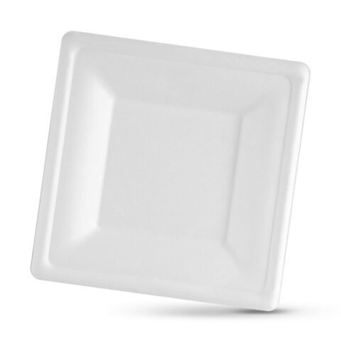 Σετ πιάτων Algon Τετράγωνο Λευκό Ζαχαροκάλαμο Αναλώσιμα 16 cm x6