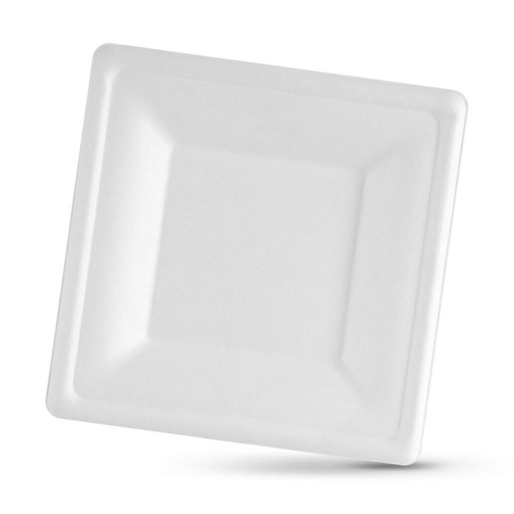 Σετ πιάτων Algon Τετράγωνο Λευκό Ζαχαροκάλαμο Αναλώσιμα 20 cm 5 Μονάδες
