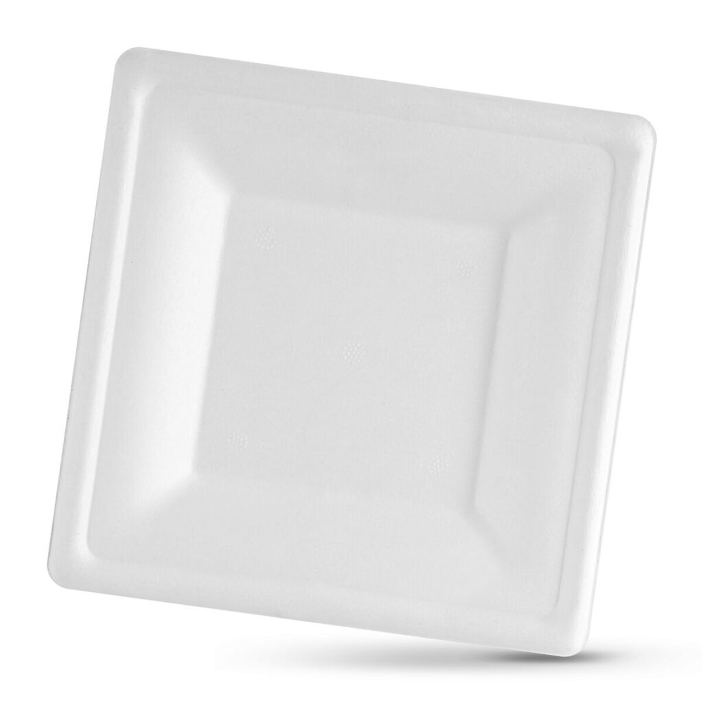 Σετ πιάτων Algon Τετράγωνο Λευκό Ζαχαροκάλαμο Αναλώσιμα 26 cm 3 Μονάδες
