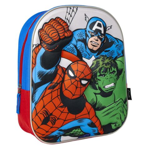 Σχολική Τσάντα 3D The Avengers Κόκκινο Μπλε 25 x 31 x 10 cm