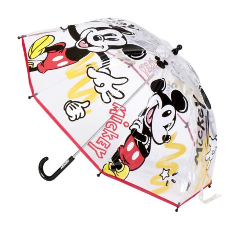 Ομπρέλα Mickey Mouse Διαφανές Ø 71 cm Κόκκινο