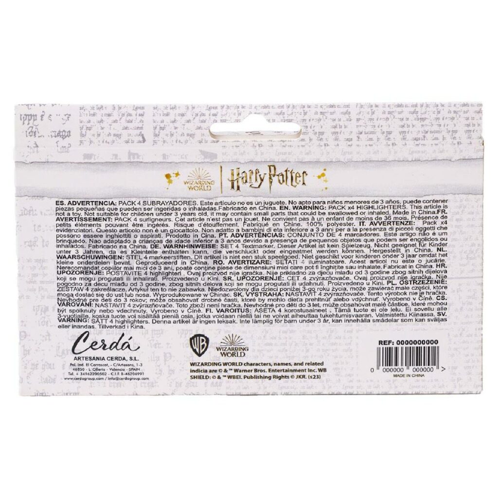 Σετ Μαρκαδόροι Υπογράμμισης Harry Potter 4 Τεμάχια Πολύχρωμο